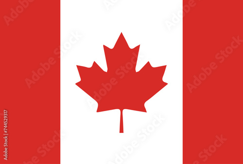 National Flag of Canada vector. Correct color and dimensions
