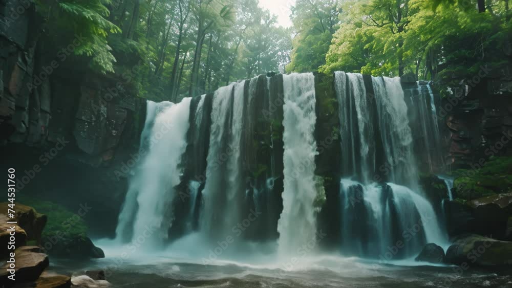 beautiful waterfall view in the forest beautiful waterfall view in the forest