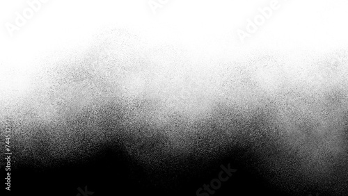 Black noise grain transparent gradient background. Dust effect with Transparent png overlay background photo