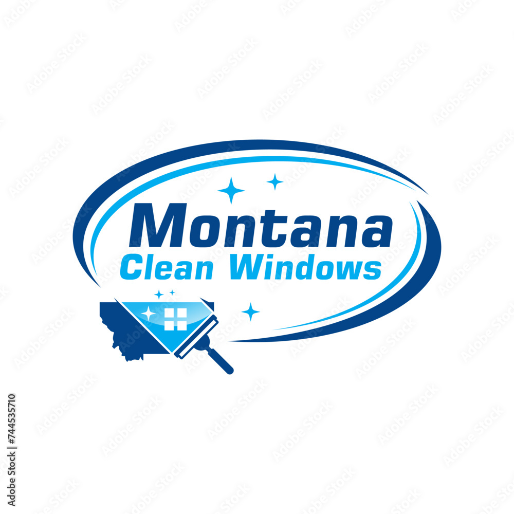 montana clean windows logo design vector illustration montana clean windows logo design vector illustration