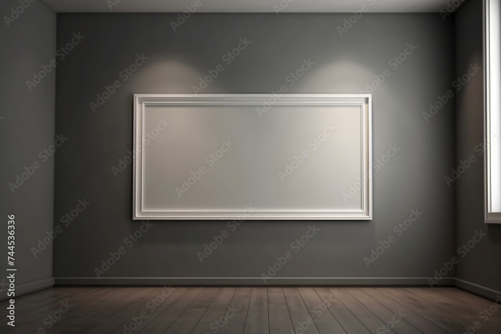 a modern horizontal wall frame on a wall сreated with Generative Ai a modern horizontal wall frame on a wall сreated with Generative Ai