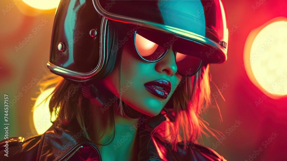 A sensual girl with a retro space helmet, vintage aesthetics with futuristic allure. A sensual girl with a retro space helmet, vintage aesthetics with futuristic allure.