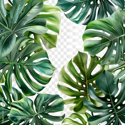 Isolated green leaves surrounded by white background with a touch of freshness, representing nature's vibrant foliage in spring