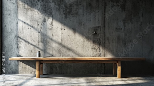 Minimalist Wooden Table for Product Display: Chic and Sophisticated Interior Showcase