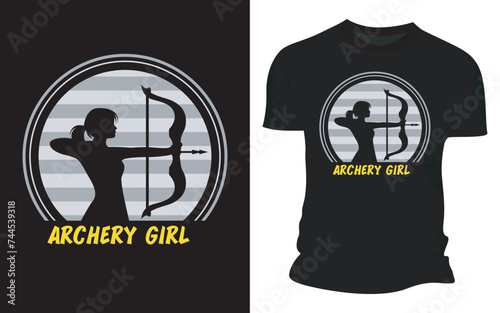 Vector Archery Girl - Graphic T-shirt Design