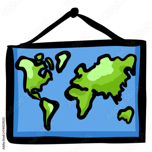 Geographic Map Doodle Icon