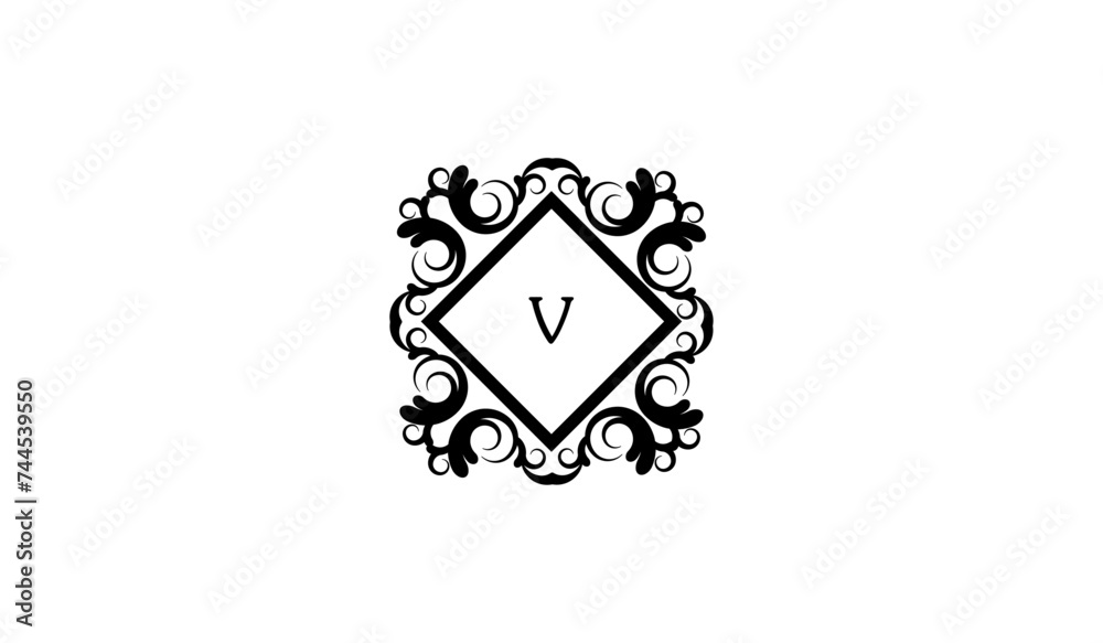 Luxury Alphabetical Square Retro Logo Luxury Alphabetical Square Retro Logo