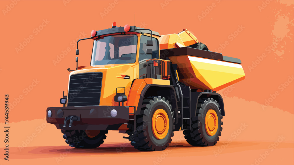 Transportation excavator truck cartoon speech icon
