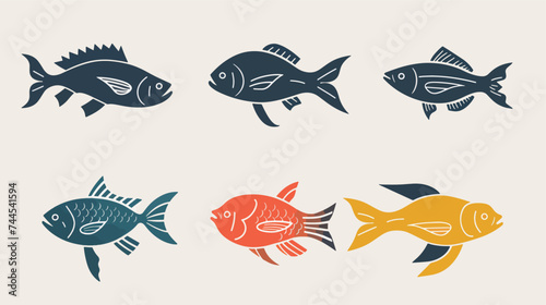 Fish vector Icon. Sea Food illustration symbol. 