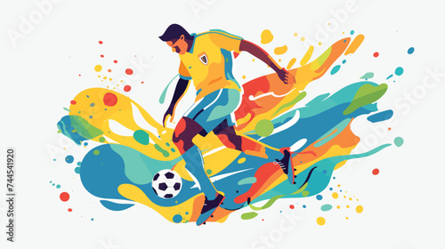 Football or soccer player vector illustration. Foot