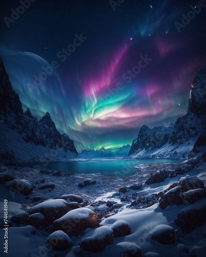Northern Lights And Planets In Space