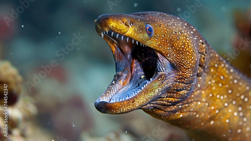 Moray eel in Raja Ampat, Indonesia. photo