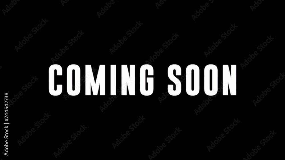 4K Coming Soon Animated with Glitch Effect on Black Background 4K Coming Soon Animated with Glitch Effect on Black Background