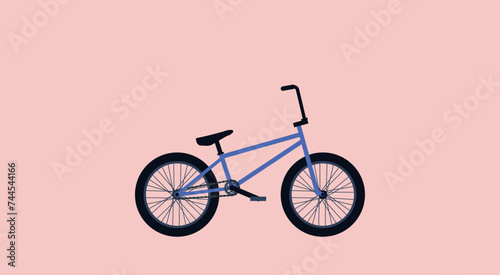 Modern City Bicycle or BMX Bike, Sport and Relaxation Concept, Vector Flat Illustration Design