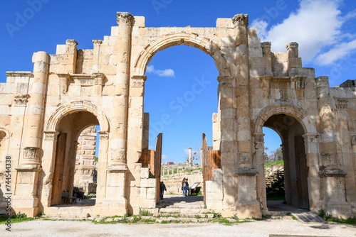 View at the roman ruins of Jerash in Jordan #744544338
