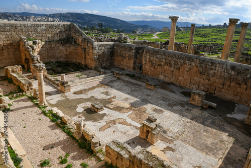 View at the roman ruins of Jerash in Jordan #744544556