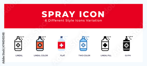 Spray icon in different style vector illustration.