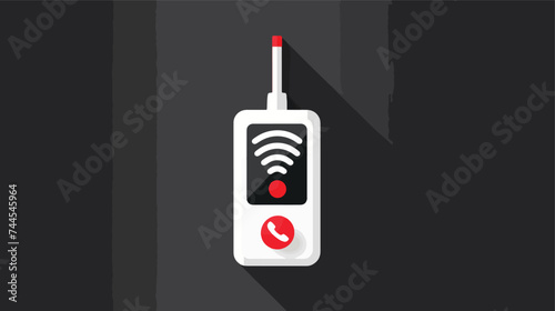 White Walkie talkie icon isolated with long shadow.