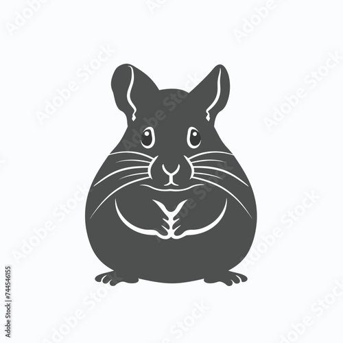 Chinchilla animal vector icon. filled flat sign