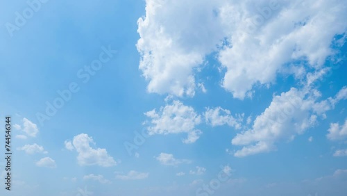 white clouds with blue sky background	 photo