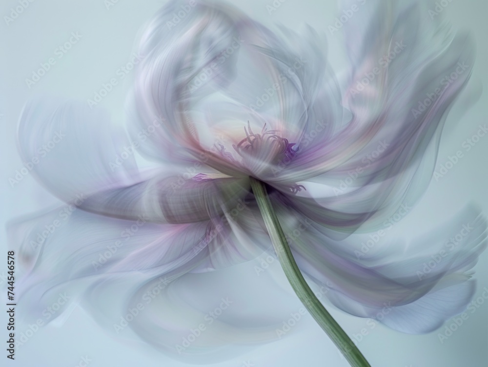 Abstract still life, a flower in movement Abstract still life, a flower in movement