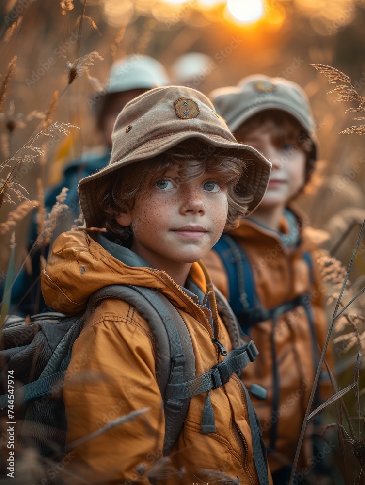 Group of Young Boys Standing Together Group of Young Boys Standing Together