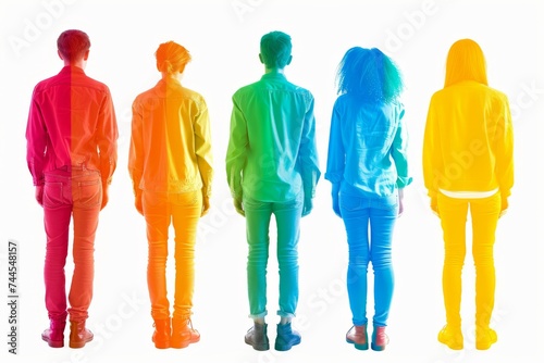 LGBTQ Pride azure. Rainbow innovator colorful medium carmine diversity Flag. Gradient motley colored different LGBT rights parade festival mutual collaboration diverse gender illustration photo