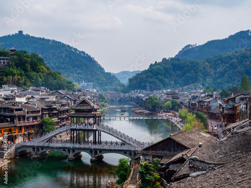 View of the old city where the river flows © Narong