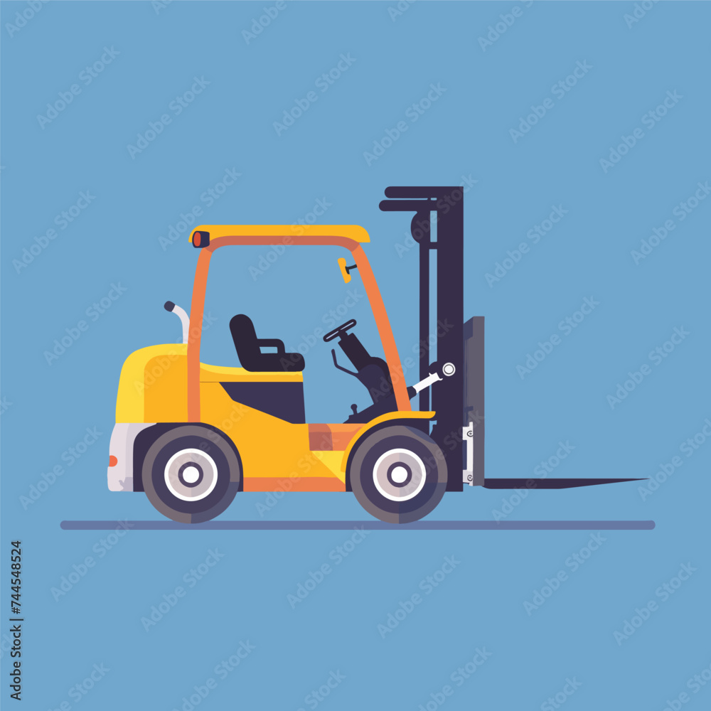 Forklift truck flat clipart vector illustration