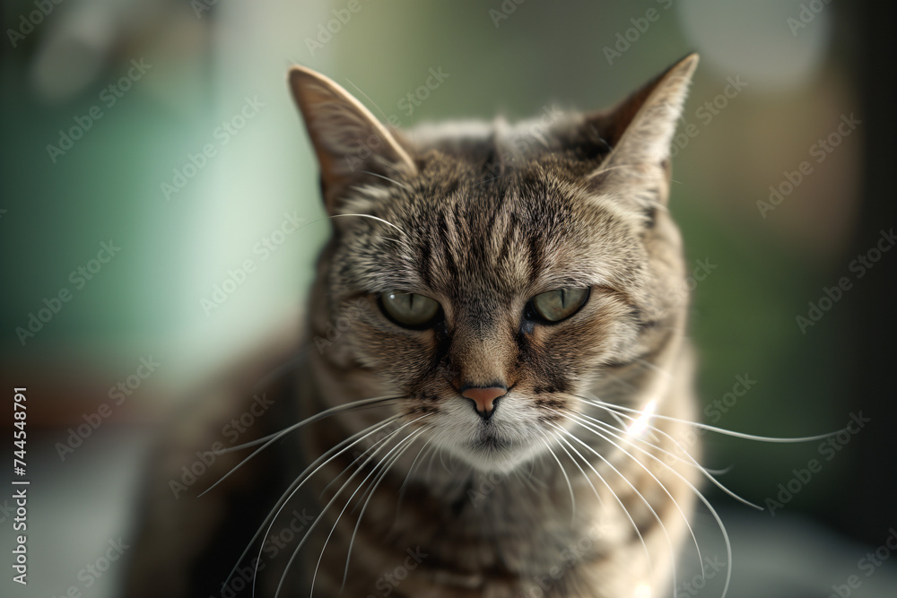 Portrait of a cat with an indifferent look.