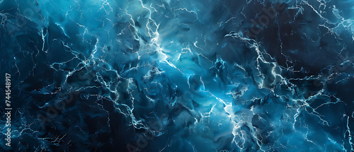 lightning flashes on blue and dark background in the 