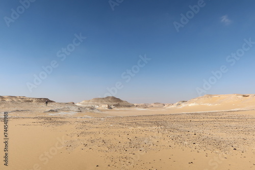 Beautiful formations of rocks and sand of Bahariya Oasis in Egypt