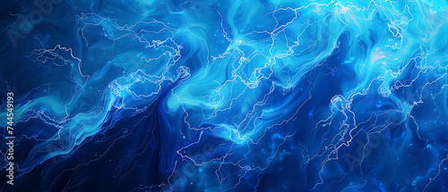 lightning in a blue space in the style of realistic h