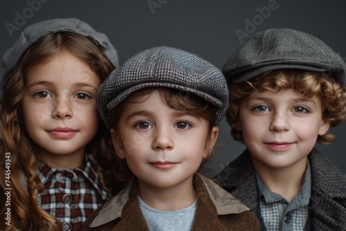 Three Children Standing Together