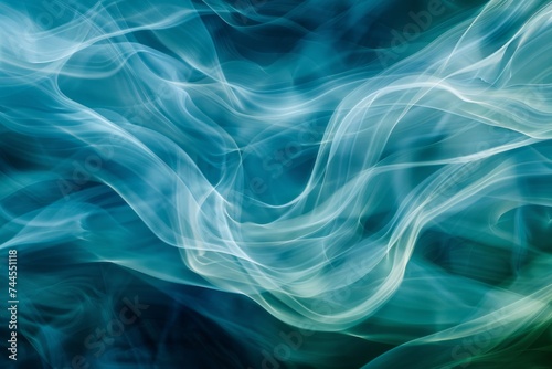 Abstract background with swirling patterns in shades of blue and green with a hint of light suggesting movement or energy.