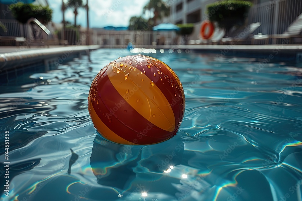 beach ball in swimming pool