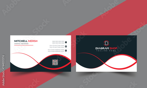 Double-sided creative business card template. Portrait and landscape orientation. Horizontal and vertical layout. Vector illustration.