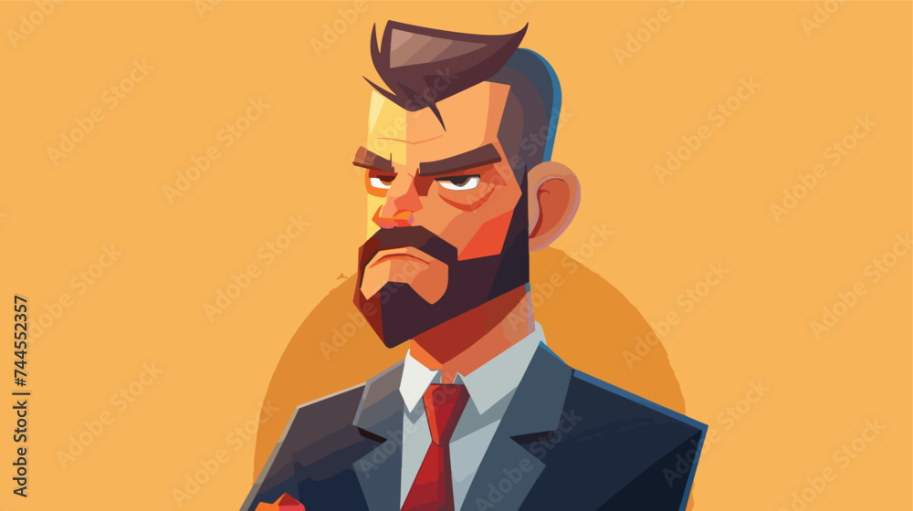 Flat icon of businessman. vector illustration cartoon