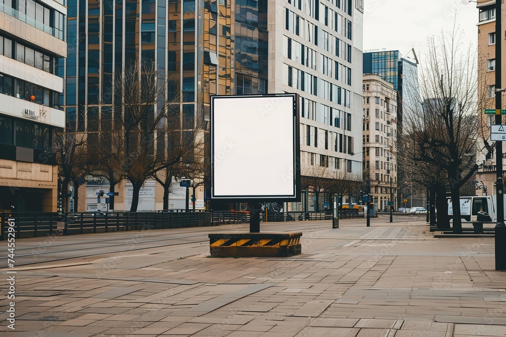 Blank billboard with copy space screen, public information board on street, for advertising promotion template Blank billboard with copy space screen, public information board on street, for advertising promotion template
