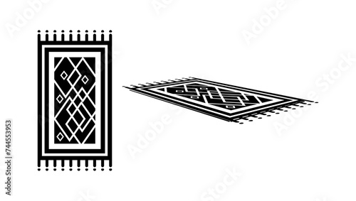 Rug emblem, black isolated silhouette