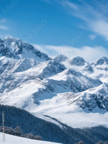 Photo of snowy mountains. © Romaboy