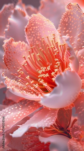 Bloomed Splendor  Close-up captures the splendor of a cactus flower in full bloom.