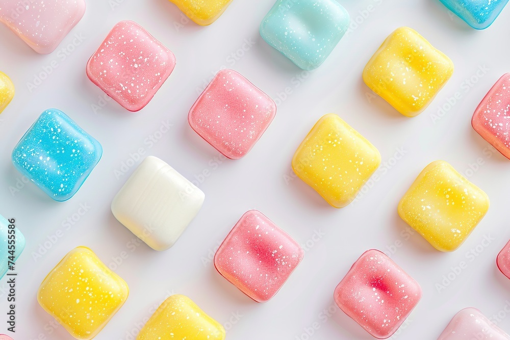 Colorful bubble gums on white background Colorful bubble gums on white background