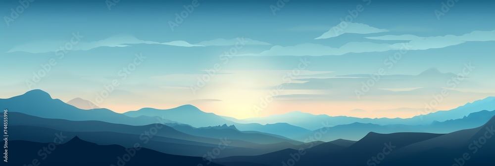 Mountain Landscape Panorama Concept Drawing Background image HD Print 15232x5120 pixels. Neo Game Art V8 27