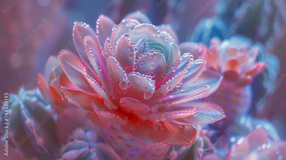 Floral Mirage: In extreme close-up, a cactus flower appears like a surreal mirage in the desert. Floral Mirage: In extreme close-up, a cactus flower appears like a surreal mirage in the desert.