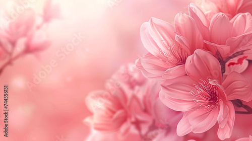  Soft Light Pink Lilies with Bokeh Background Photo