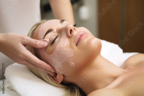 Soothing Facial Mask Application in Spa