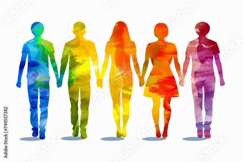 LGBTQ Pride initiate. Rainbow support colorful inscrutable diversity Flag. Gradient motley colored interdisciplinary LGBT rights parade festival conceptual art diverse gender illustration