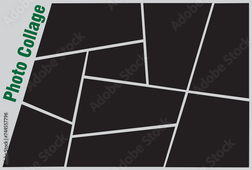 9 photo collage template. vector illustration, new collections