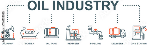 Oil industry banner web icon vector illustration concept with icon